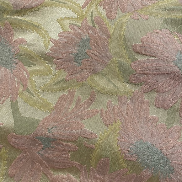 Lulus NWT Pink Yellow Jacquard Floral Puff Sleeve Mini Dress Size S U9 - Picture 7 of 8